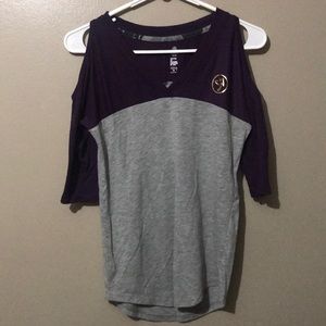 Open shoulder zumba fitness top